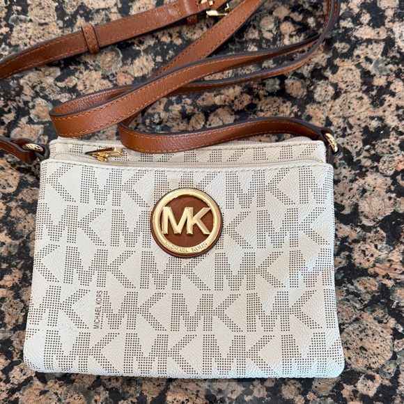 Michael Kors Beige and Tan Crossbody Bag - Picture 1 of 7